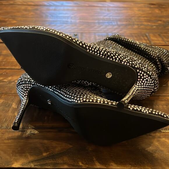 Thalia Sodi Raquell Slouch PointedToe Rhinestone Embellished  Boots NEW 8.5 - Picture 10 of 11